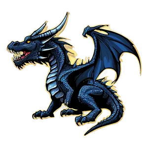 Fantasy Black Dragon Graphic Png 06252024 PNG image