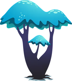 Fantasy Blue Mushroom Trees