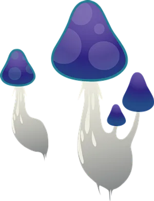 Fantasy Blue Mushrooms Illustration PNG image