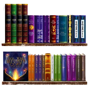 Fantasy Books On Shelf PNG 06262024