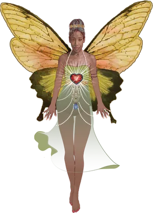 Fantasy Butterfly Woman Illustration PNG image