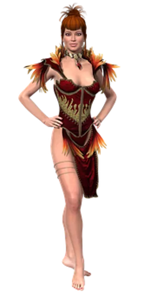 Fantasy Character Red Dress