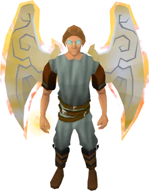 Fantasy Character With Fire Wings PNG image