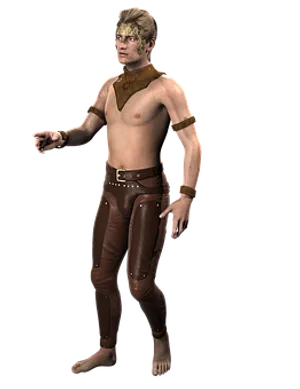 Fantasy Characterin Brown Outfit