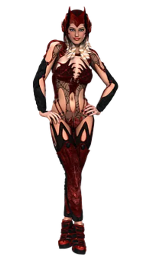 Fantasy Characterin Red Costume