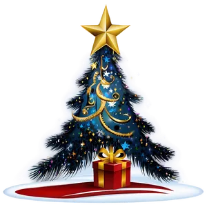 Fantasy Christmas Tree Star PNG Feq12