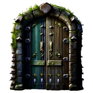 Fantasy Closed Door Art PNG 1