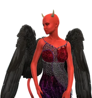 Fantasy Demon Womanwith Wings