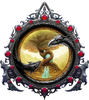 Fantasy_ Dragon_ Mirror_ Icon PNG image