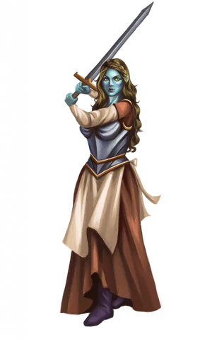 Fantasy Elf Warrior Artwork PNG