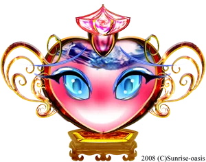 Fantasy Eye Heart Artwork PNG image