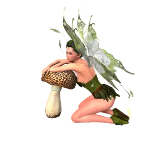 Fantasy Fairy Restingon Mushroom