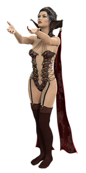 Fantasy Female Character Pointing