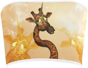 Fantasy Giraffeswith Unicorn Horns