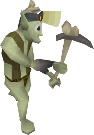 Fantasy Goblin Character With Club PNG