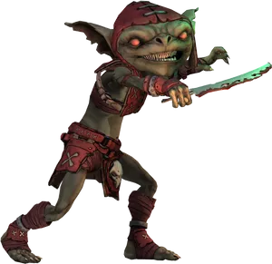 Fantasy Goblin Warrior PNG image