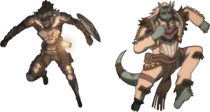 Fantasy Goblin Warriors Illustration PNG