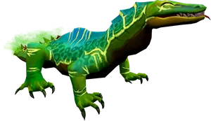Fantasy Green Crocodile PNG image