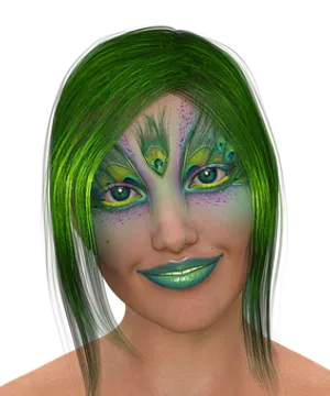 Fantasy Green Haired Woman