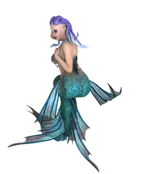 Fantasy Mermaid Purple Hair PNG image
