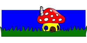 Fantasy Mushroom House Illustration