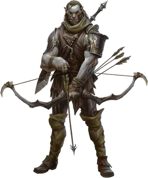 Fantasy Orc Archer PNG image