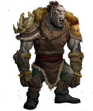 Fantasy Orc Warrior PNG