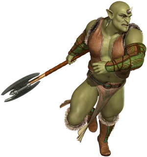 Fantasy Orc Warrior PNG image