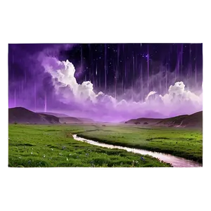 Fantasy Purple Rain Landscape Png 80 PNG image