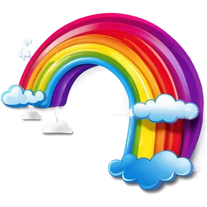 Fantasy Rainbow With Clouds PNG Lxx
