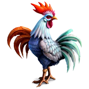 Fantasy Rooster Creature PNG Isv12