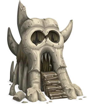 Fantasy Skull Cave Entrance PNG image