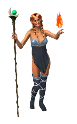 Fantasy Sorceresswith Staffand Fire