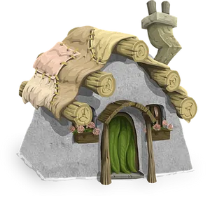 Fantasy Stone House Illustration