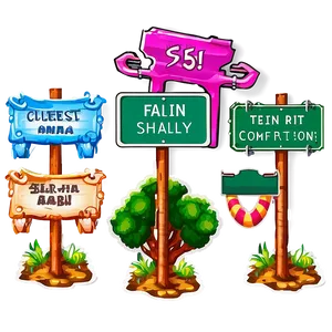 Fantasy Street Signs Png 06212024 PNG image