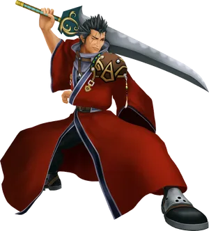 Fantasy Sword Wielderin Red