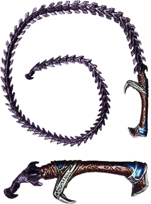 Fantasy Themed Barbed Whip PNG image