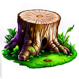 Fantasy Tree Stump PNG 06132024 PNG