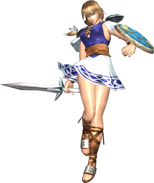 Fantasy Warrior Girl3 D Render PNG image