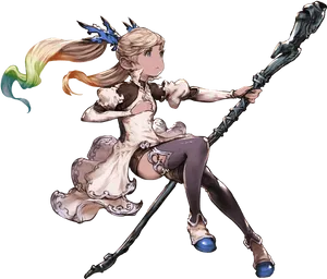 Fantasy Warrior Maidenwith Staff