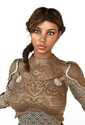 Fantasy Warrior Woman Armor PNG image