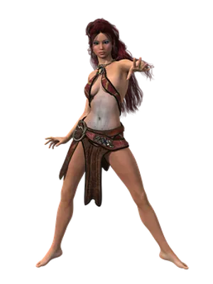 Fantasy Warrior Woman Pointing