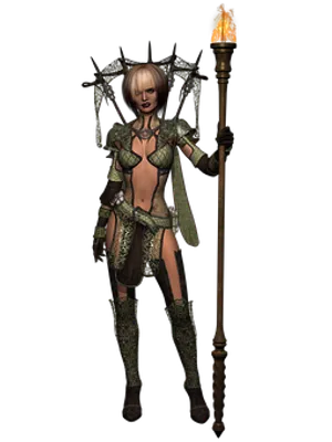 Fantasy Warrior Womanwith Torch