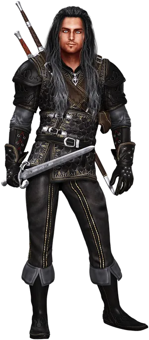 Fantasy Warriorwith Swords PNG