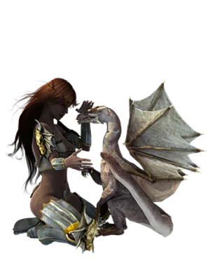 Fantasy Woman Dragon Bonding