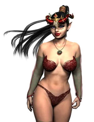 Fantasy Womanwith Hornsand Mask