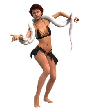 Fantasy Womanwith Snake PNG image