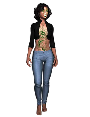 Fantasy Womanwith Snake Tattoo