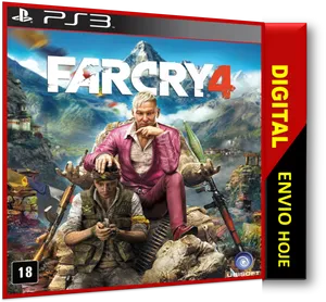 Far Cry4 P S3 Game Cover Art PNG image