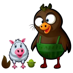 Farm Animal Cartoon Characters PNG Qjd PNG
